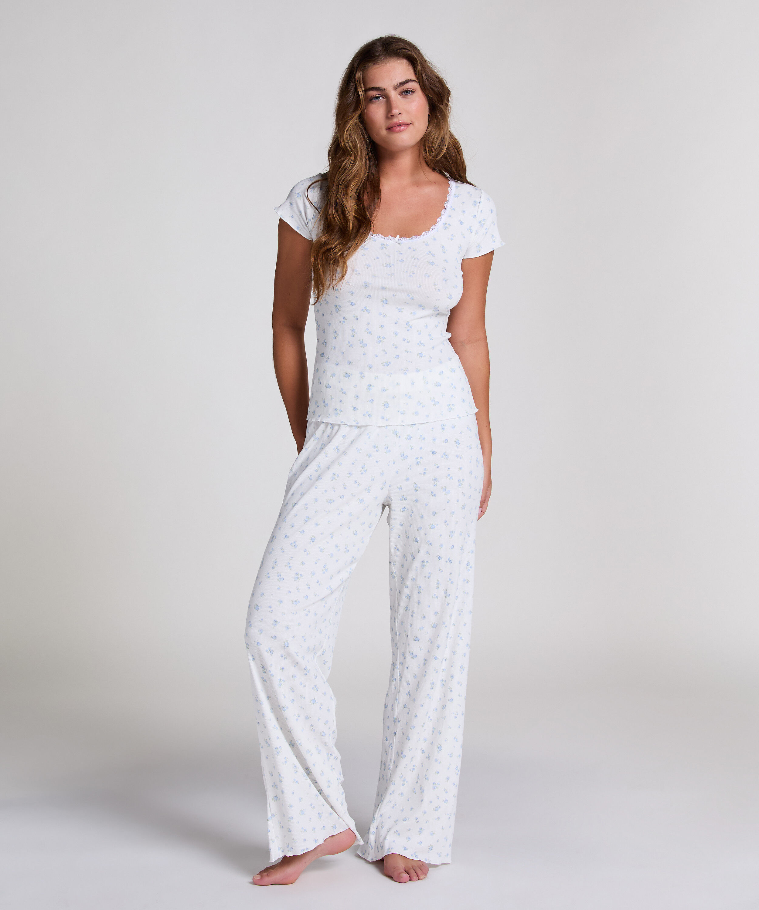 Conjunto de pijama Rib, Azul