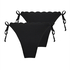 Pack de 2 Braguita de Bikini Cheeky Tanga Scallop, Negro