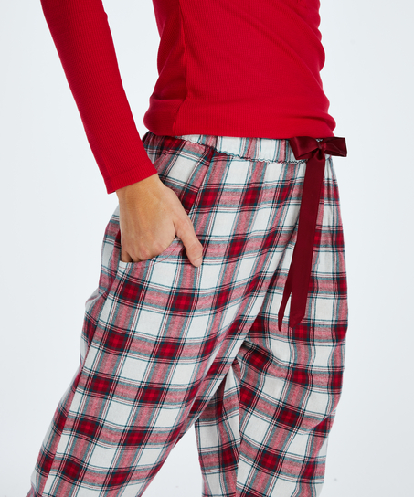 Pantalón de pijama Twill Check, Rojo