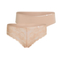 2 pares de braguitas brasileñas Angie, Beige
