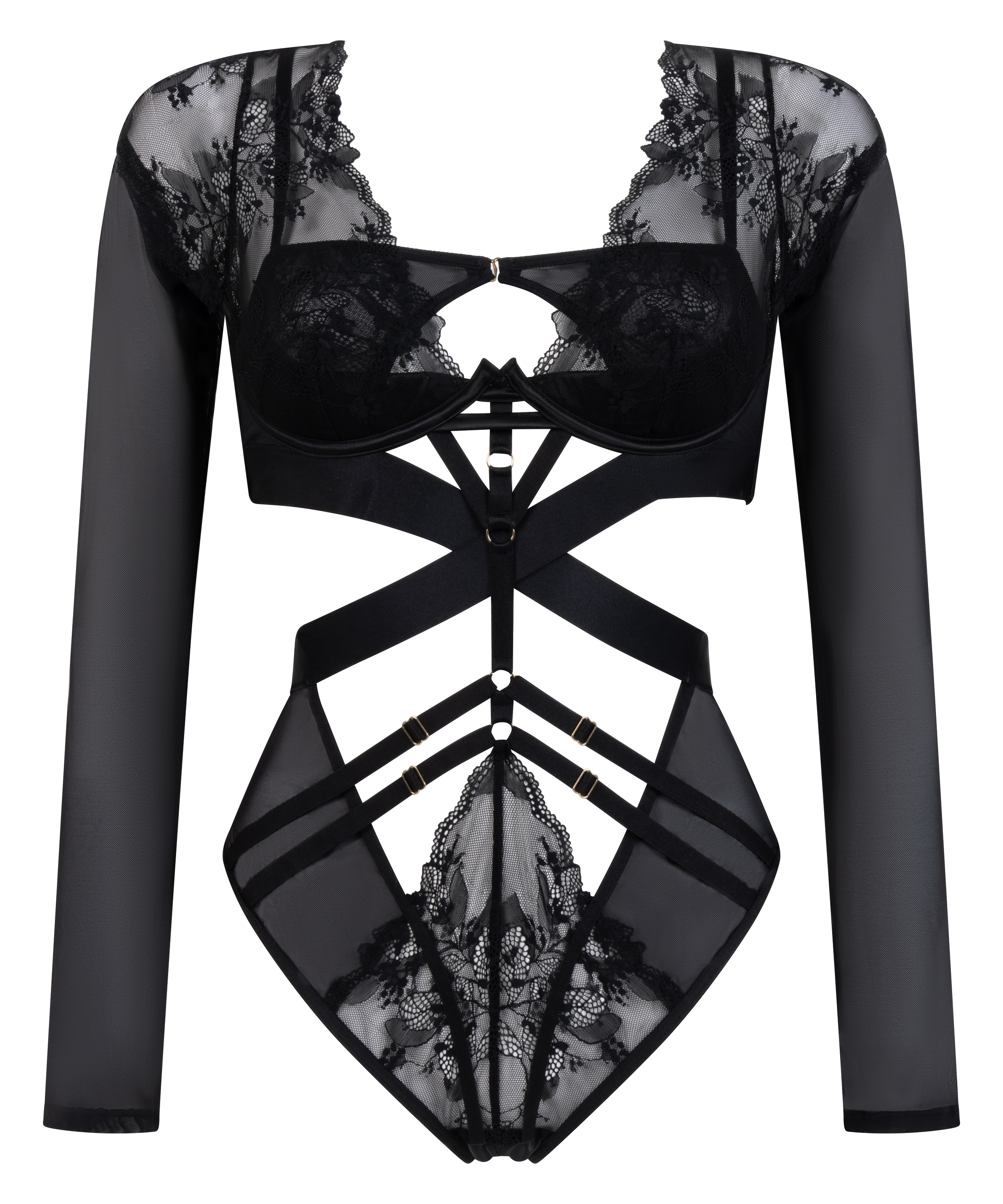 Body de manga larga Amari, Negro, main