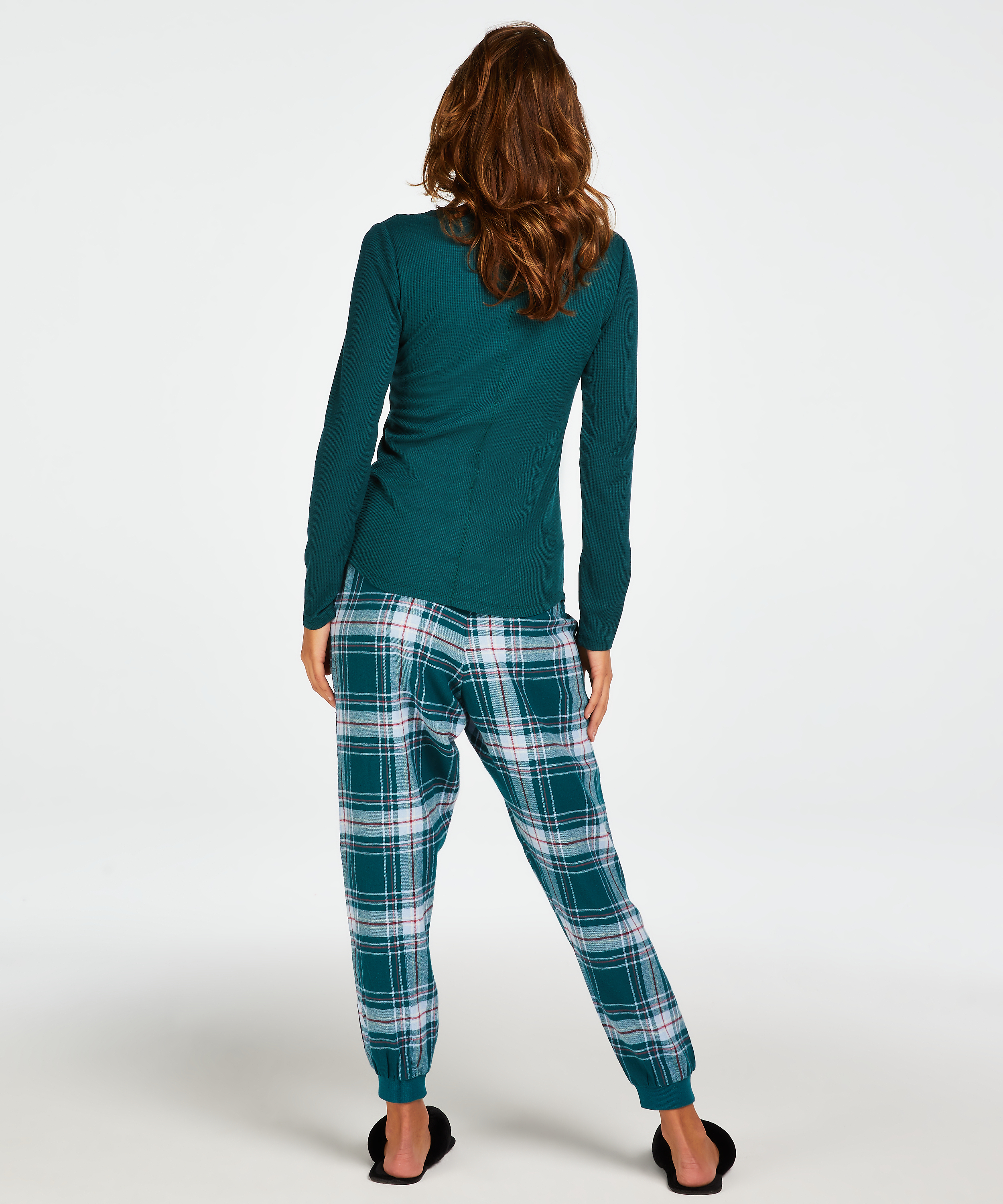 Pantal&oacute;n de pijama Petite Twill Check, Azul, main