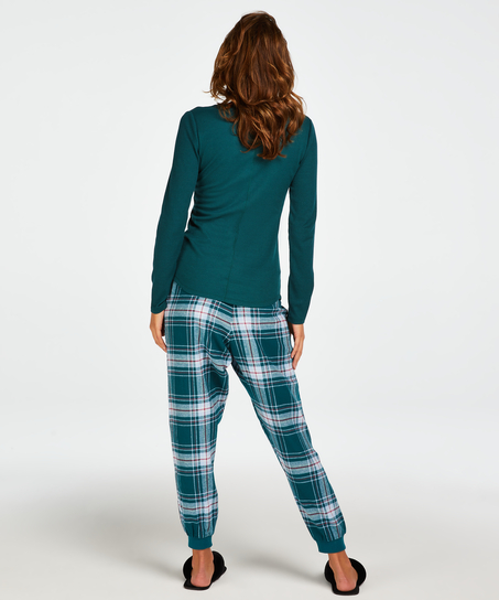 Pantal&oacute;n de pijama Petite Twill Check, Azul