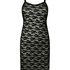 Vestido lencero de encaje integral, Negro