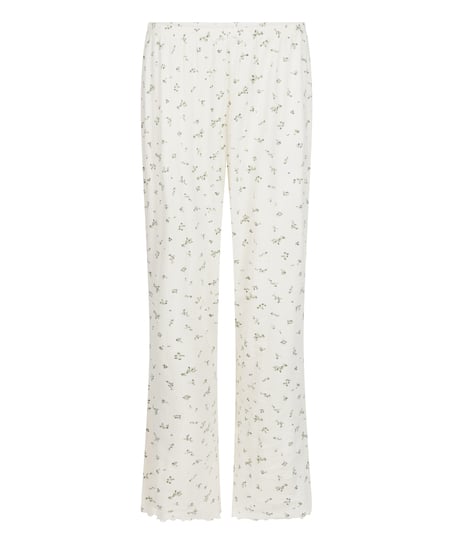 Pyjama Pant Loose Pointelle, Blanco