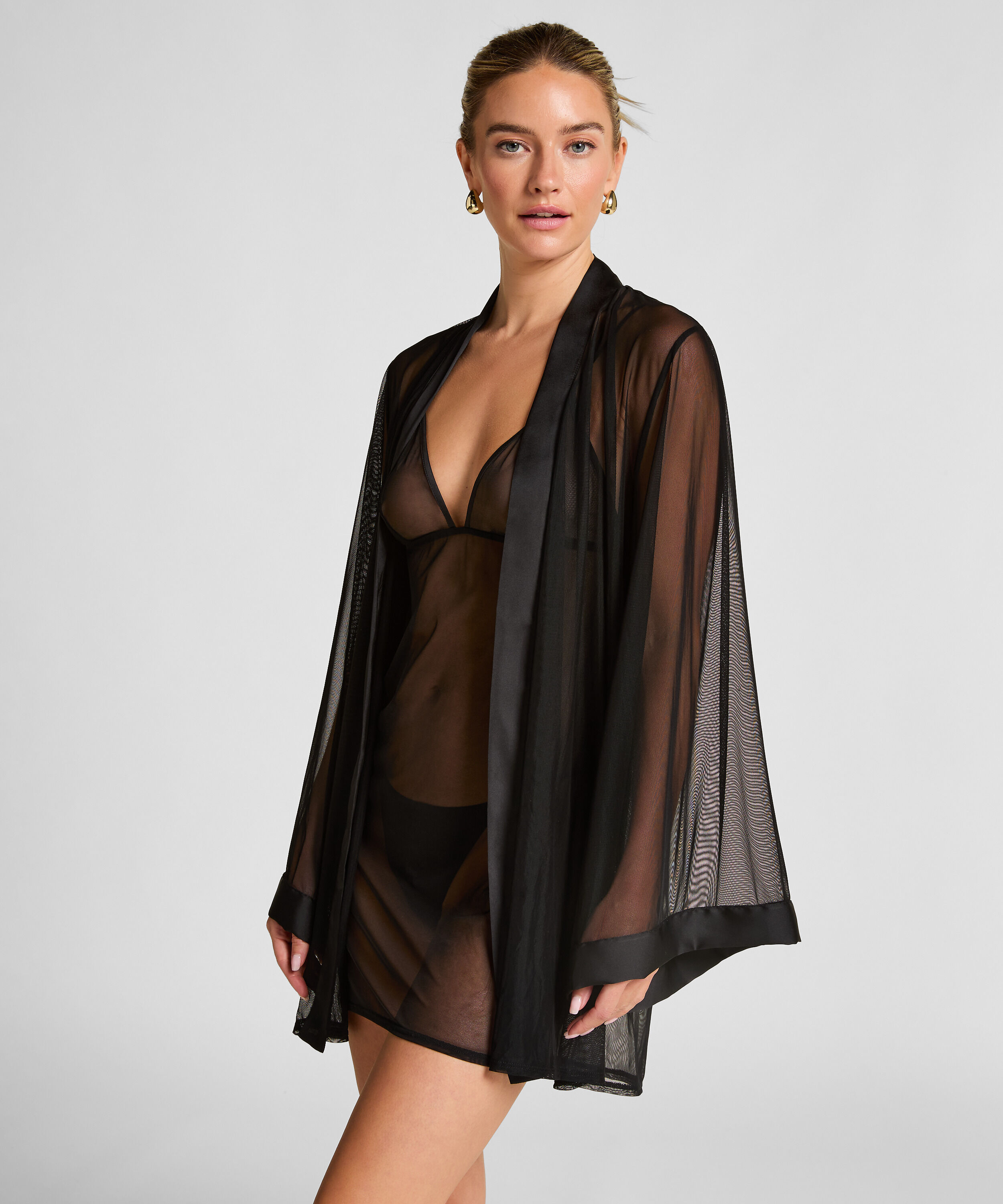 Kimono Maxime Tulle, Negro