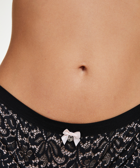 Tanga bóxer Rose, Negro