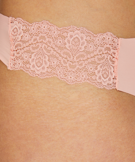 Tanga invisible de encaje, Rosa