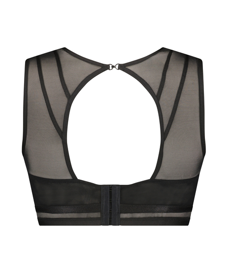 Bralette de cuello alto Fiona, Negro