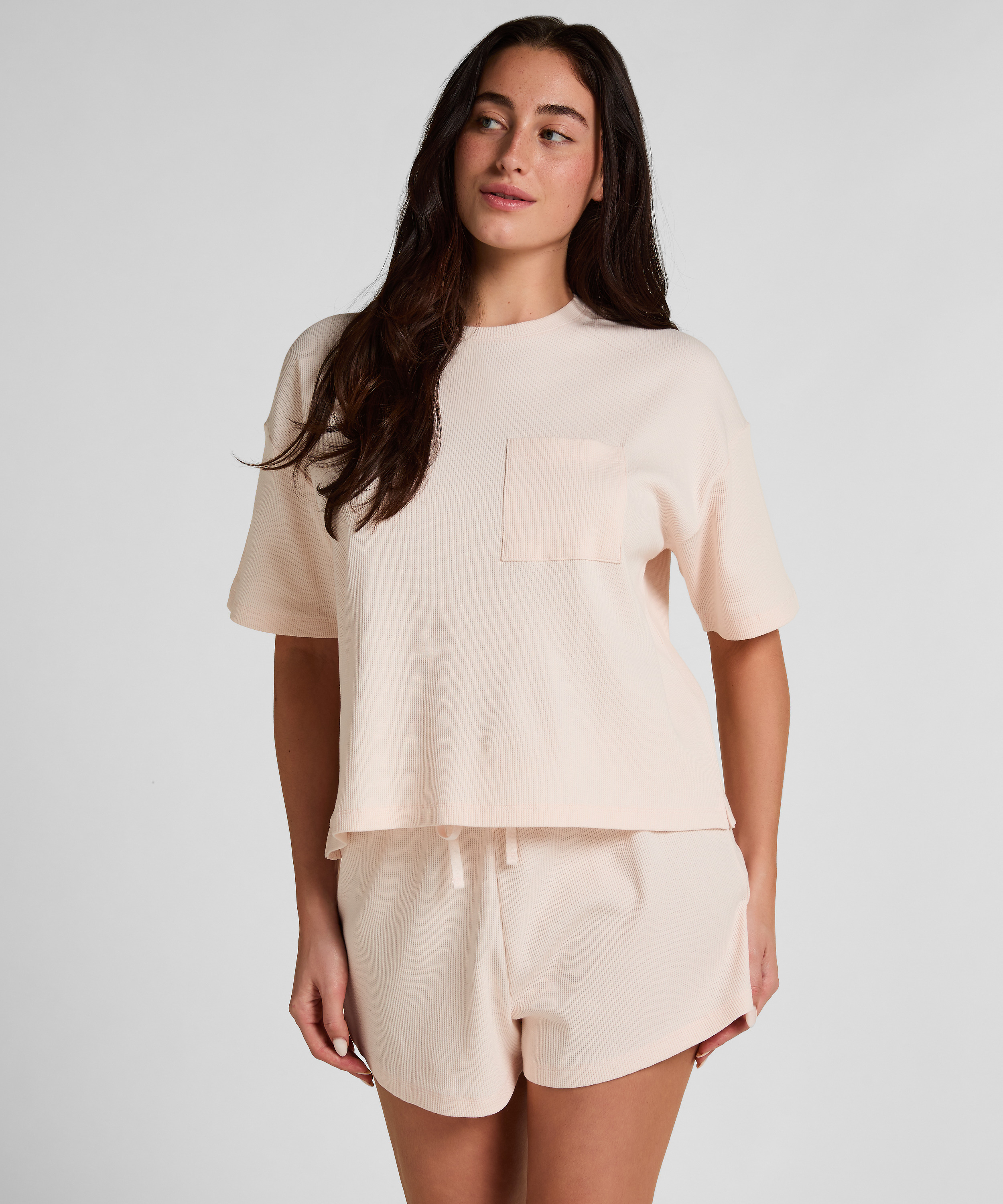 Pyjama Top Waffle, Rosa, main