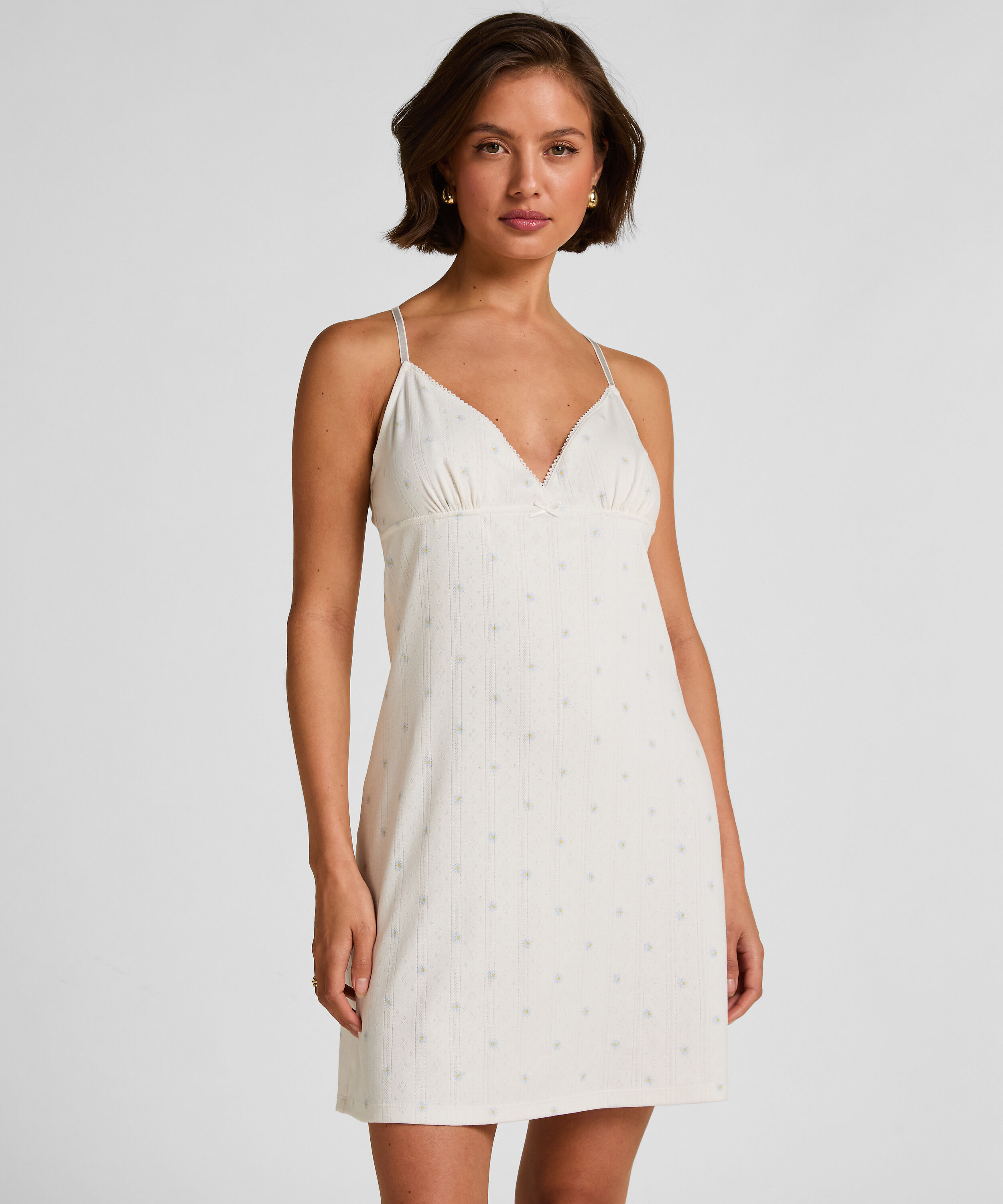 Slipdress de satén Peonie, Blanco