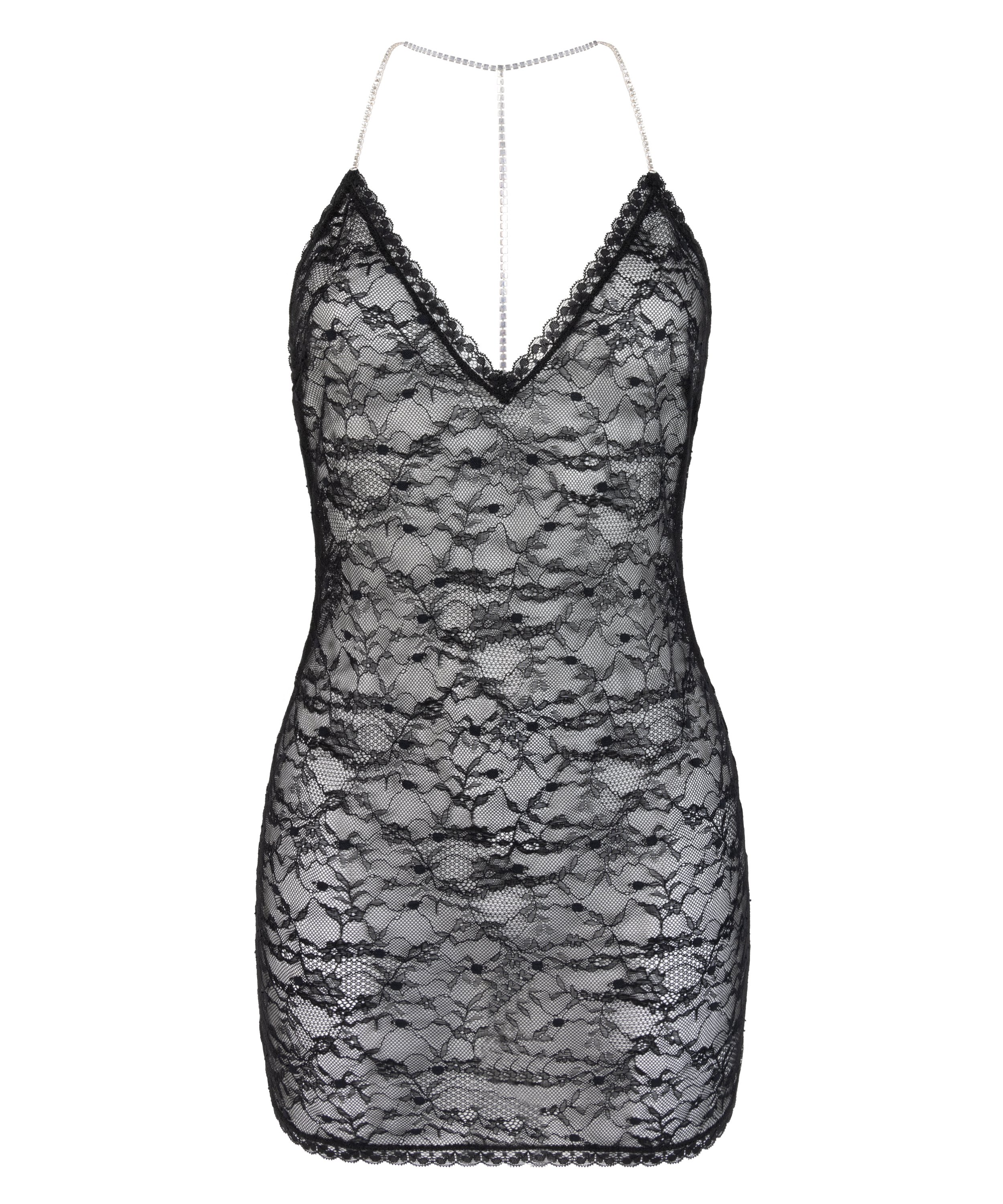 Vestido lencero Mireia, Negro, main