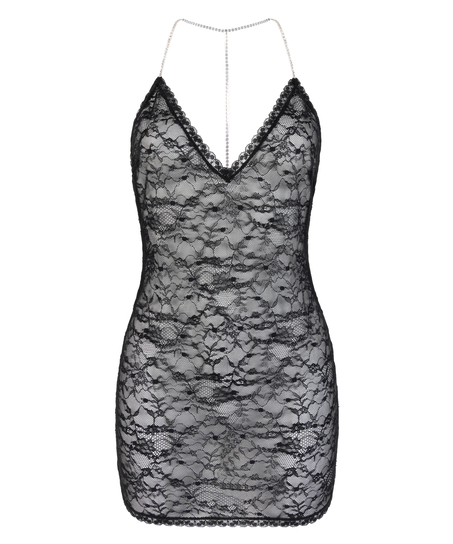 Vestido lencero Mireia, Negro