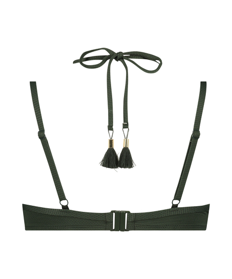 Top de bikini de aros preformado Scallop Glam, Verde