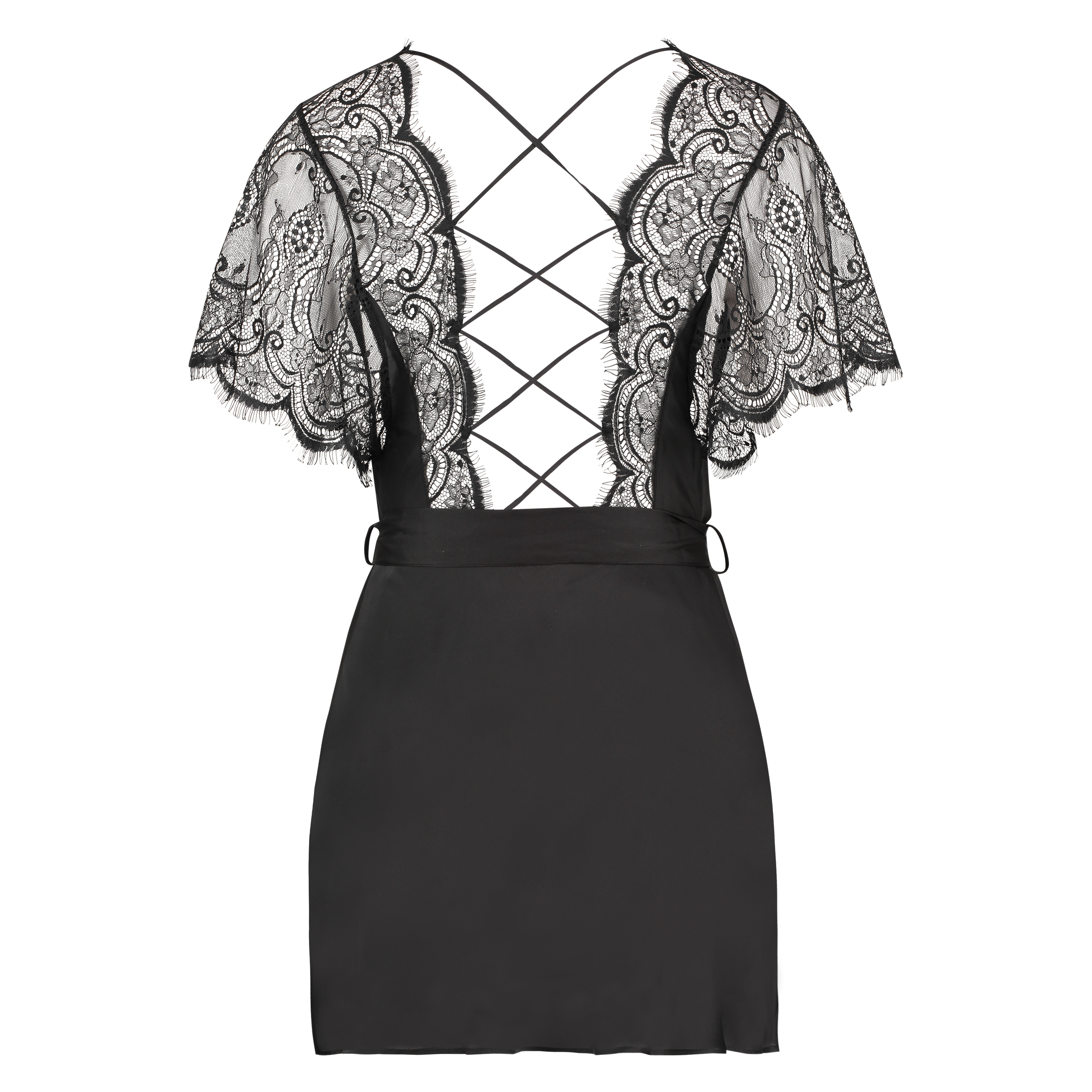 Kimono de satén Coco, Negro, main