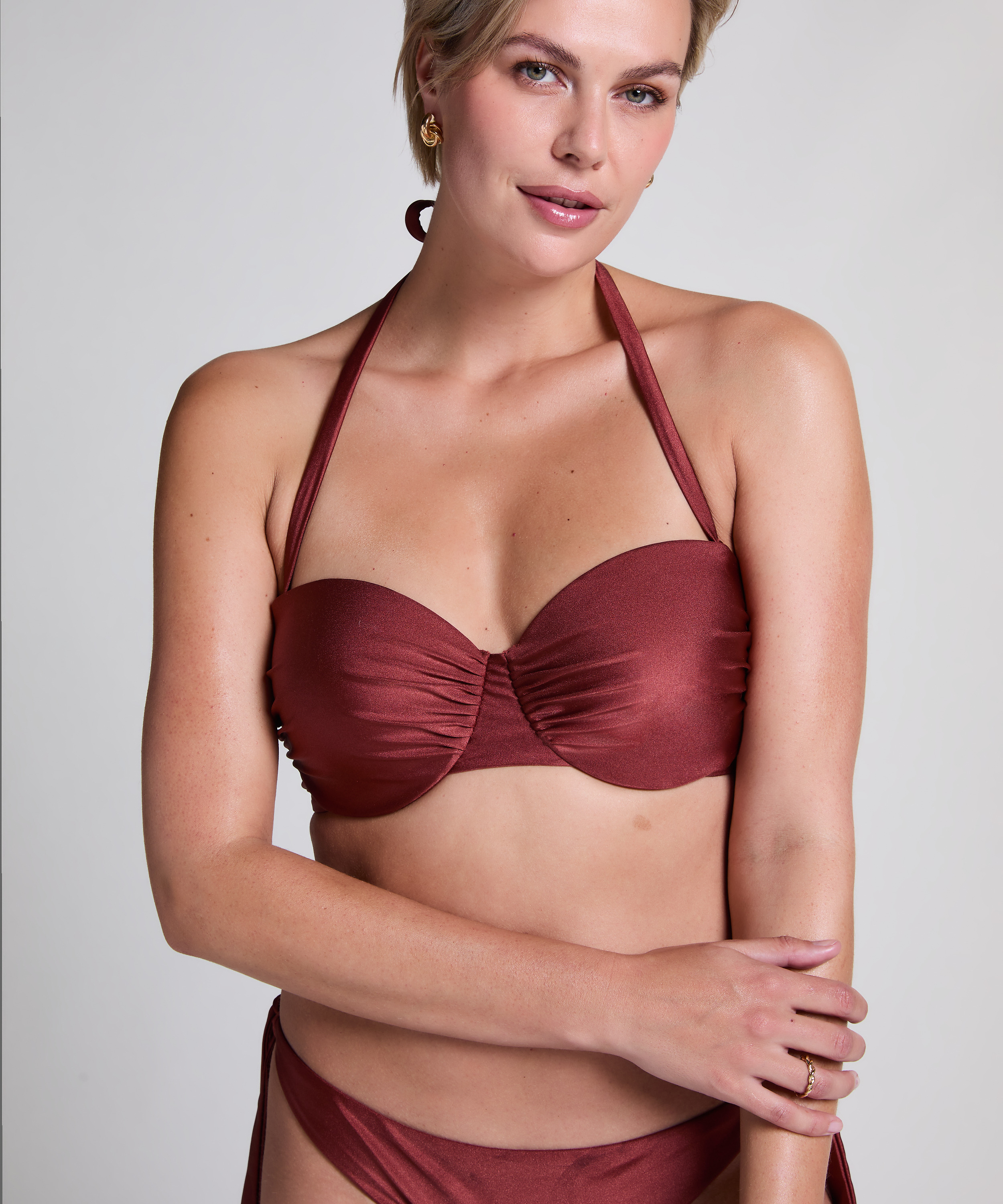 Top de bikini bandeau Dune, Rojo, main