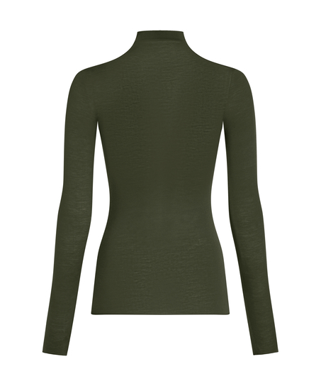 Camiseta de cachemir con cuello alto super suave, Verde
