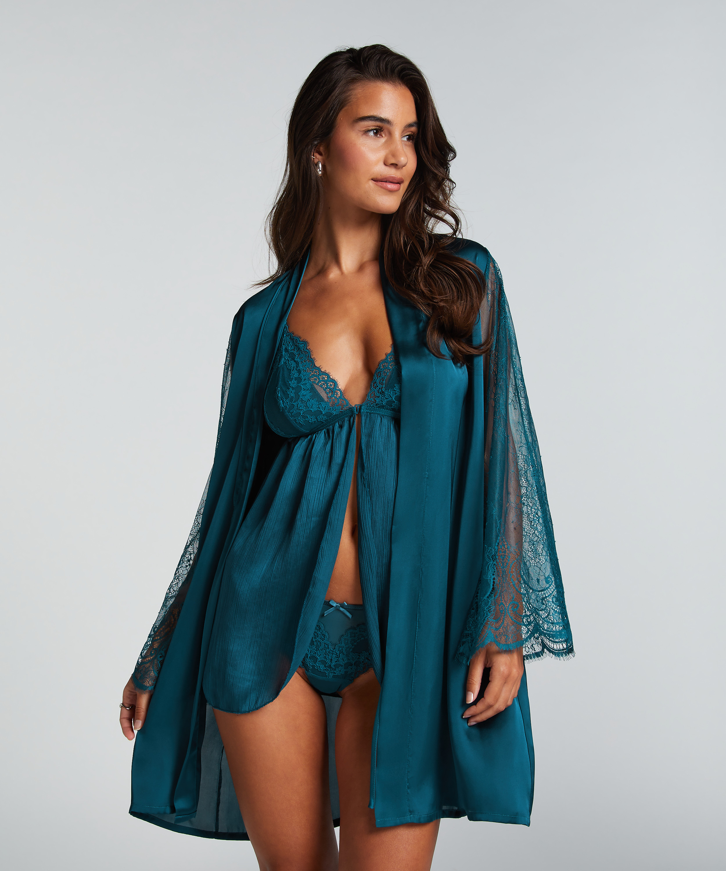 Kimono Satin, Azul, main