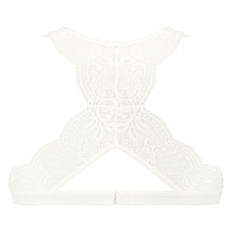 Bralette de estilo halter con espalda cruzada, Blanco