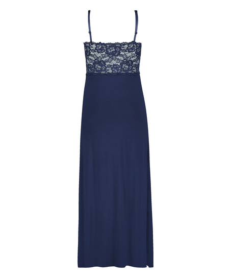 Vestido lencero Nora Lace Long, Azul