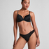Tanga invisible Stripe mesh, Negro