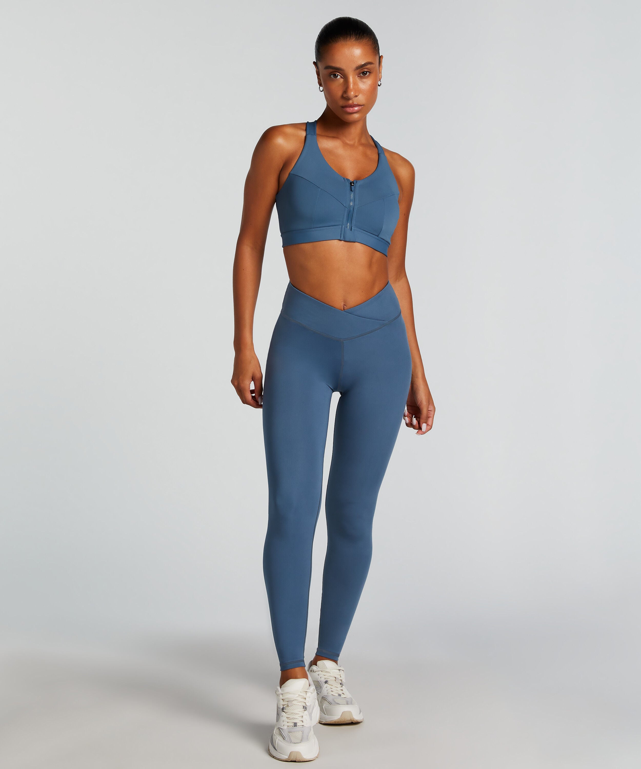 HKMX Leggings cruzados de talle alto, Azul