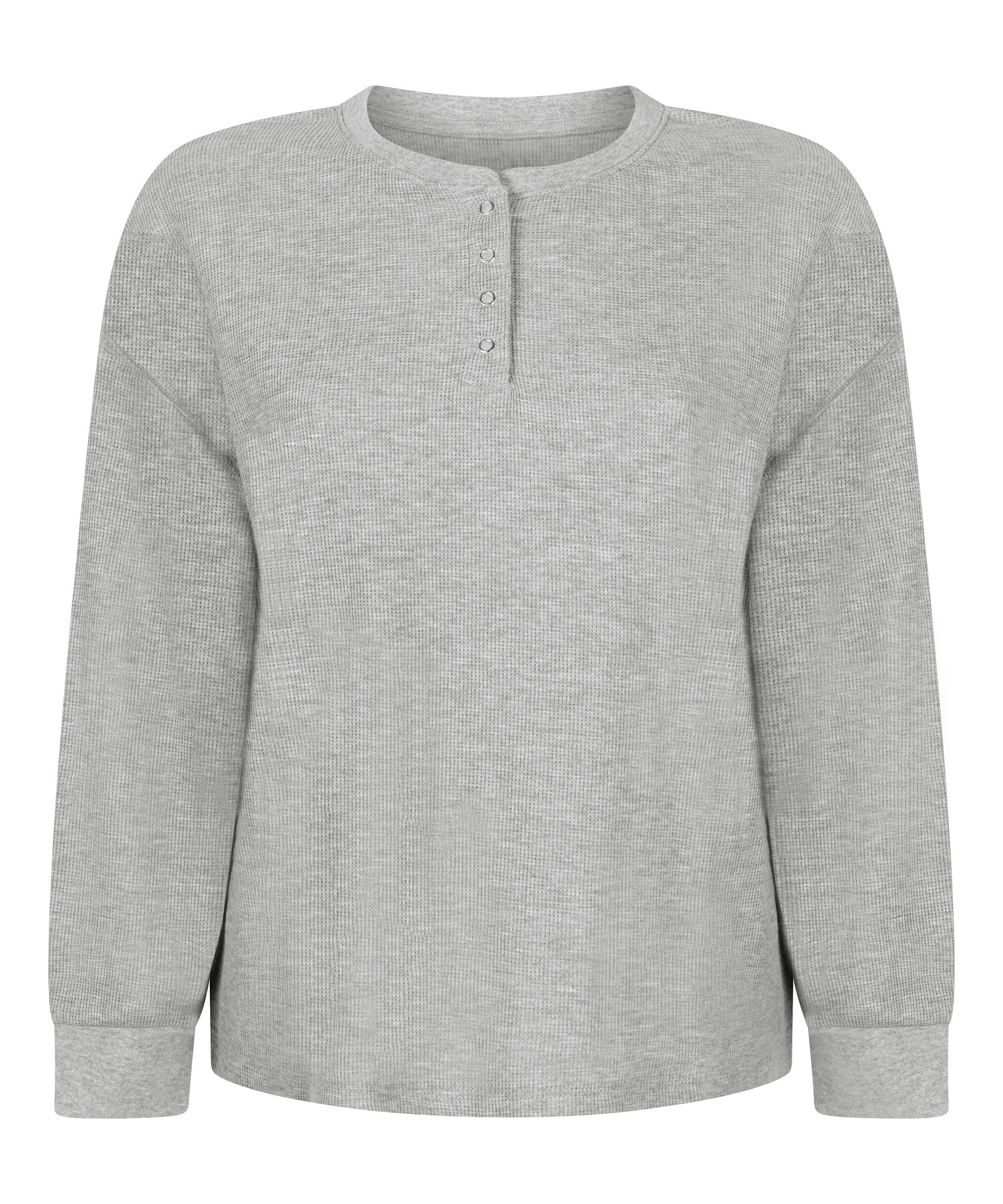 Top Waffle Henley, Gris