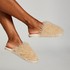 Zapatillas Fake Fur, Beige