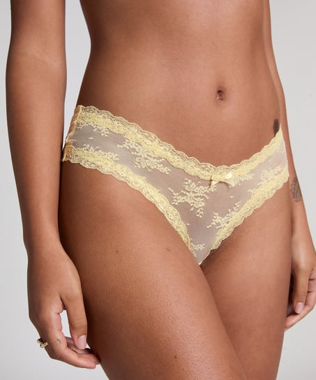 Brasile&ntilde;a en forma de V burn-out mesh, Amarillo