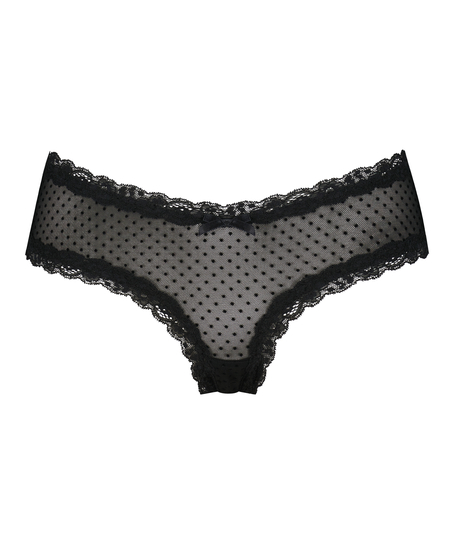 Brasileña en forma de V burn-out mesh, Negro