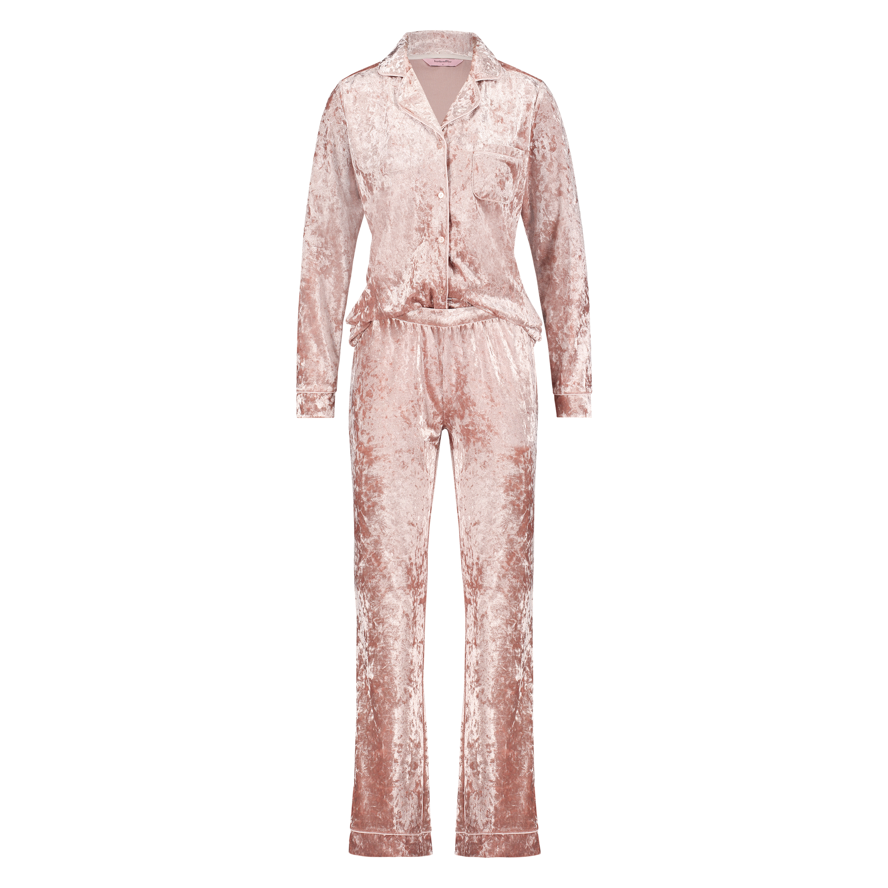 Pijama de terciopelo Boyfriend crushed, Rosa, main
