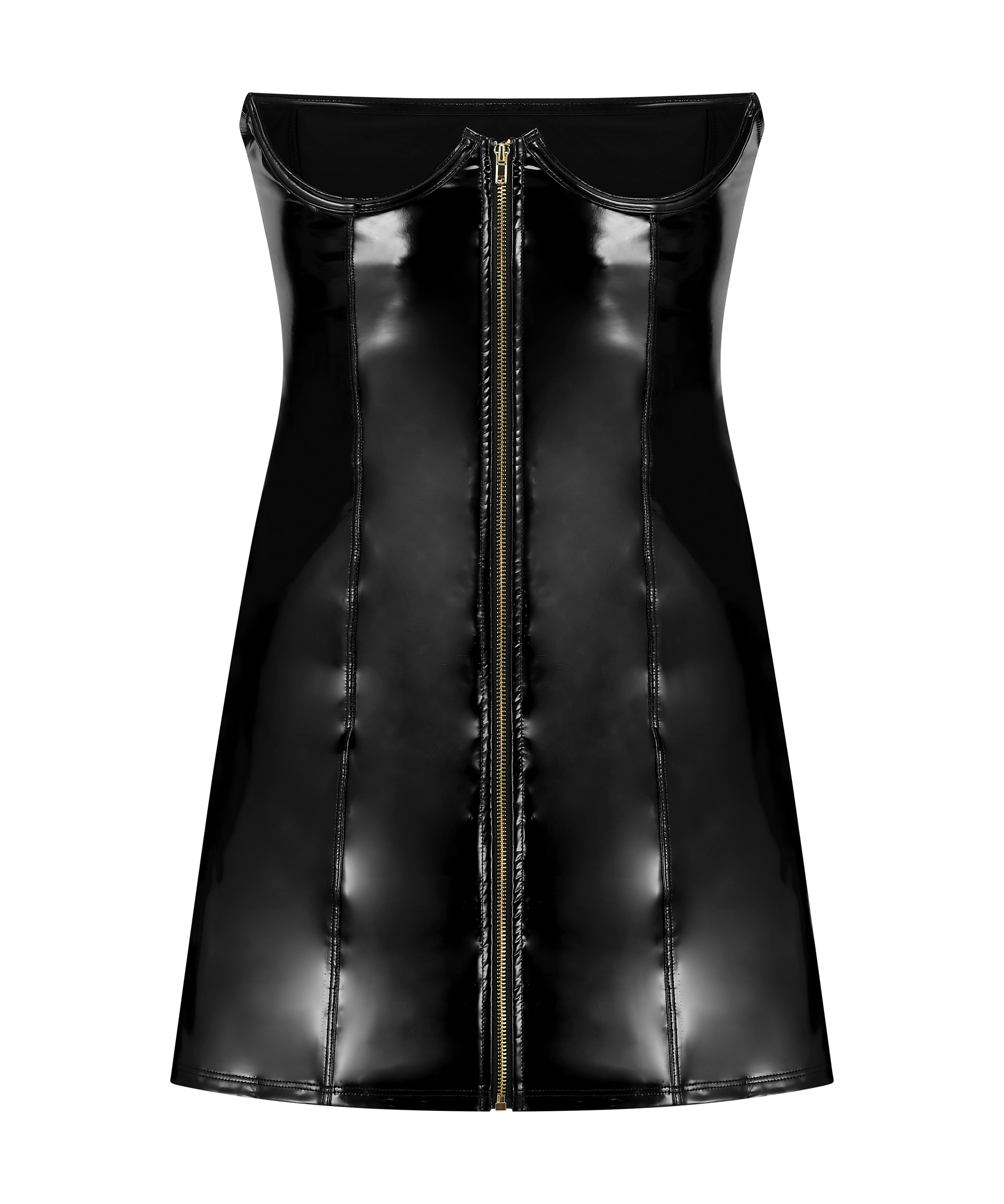 Vestido lencero con aros, Negro, main