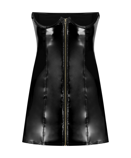 Vestido lencero con aros, Negro