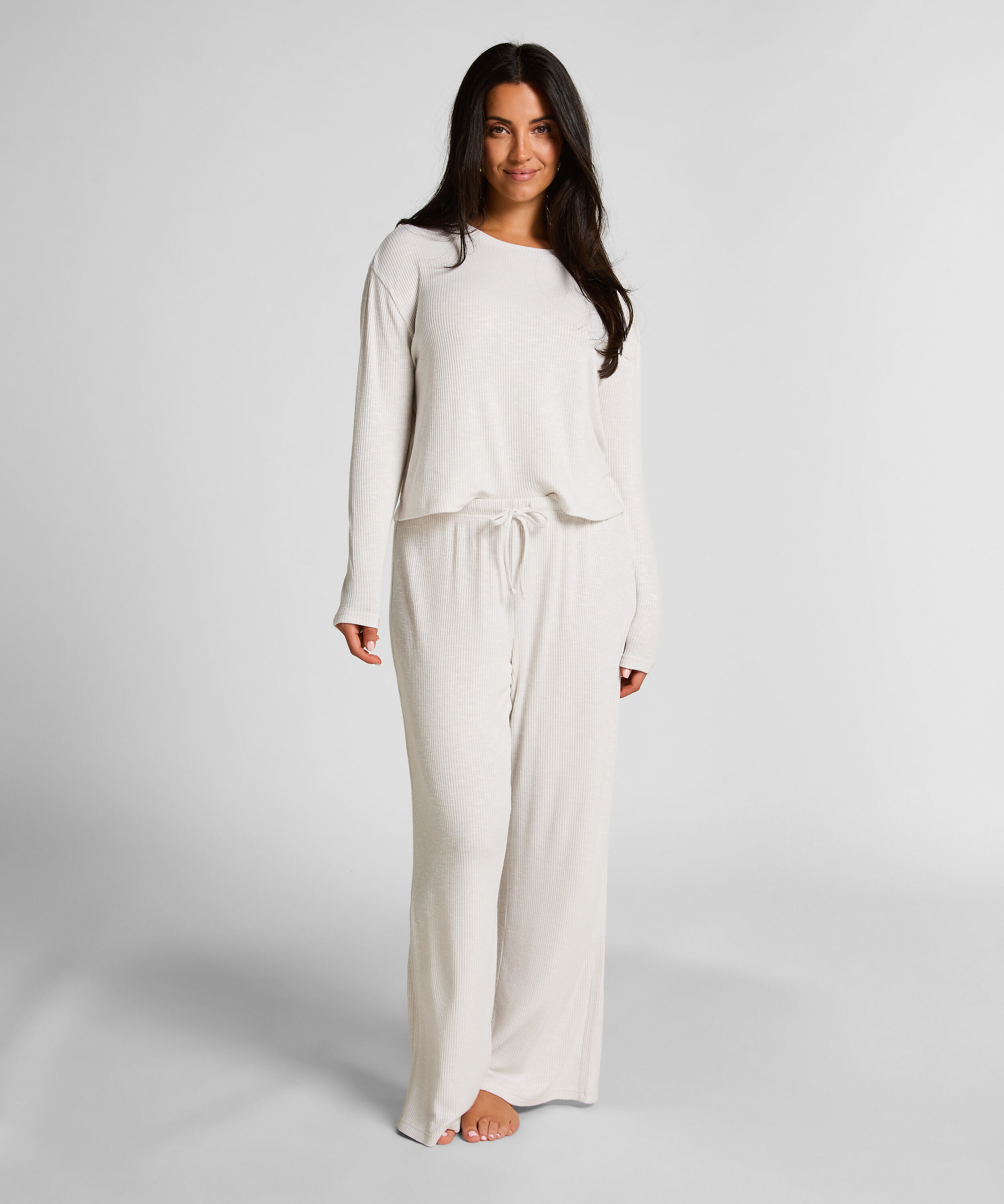 Pantalón de pijama Pointelle, Beige