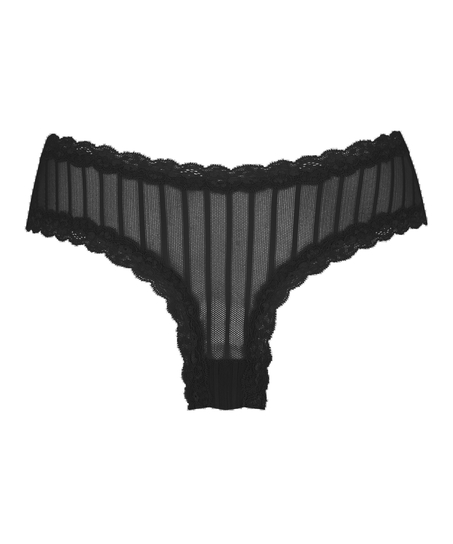 Brasile&ntilde;a en forma de V burn-out mesh, Negro
