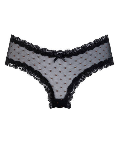Brasile&ntilde;a en forma de V burn-out mesh, Negro