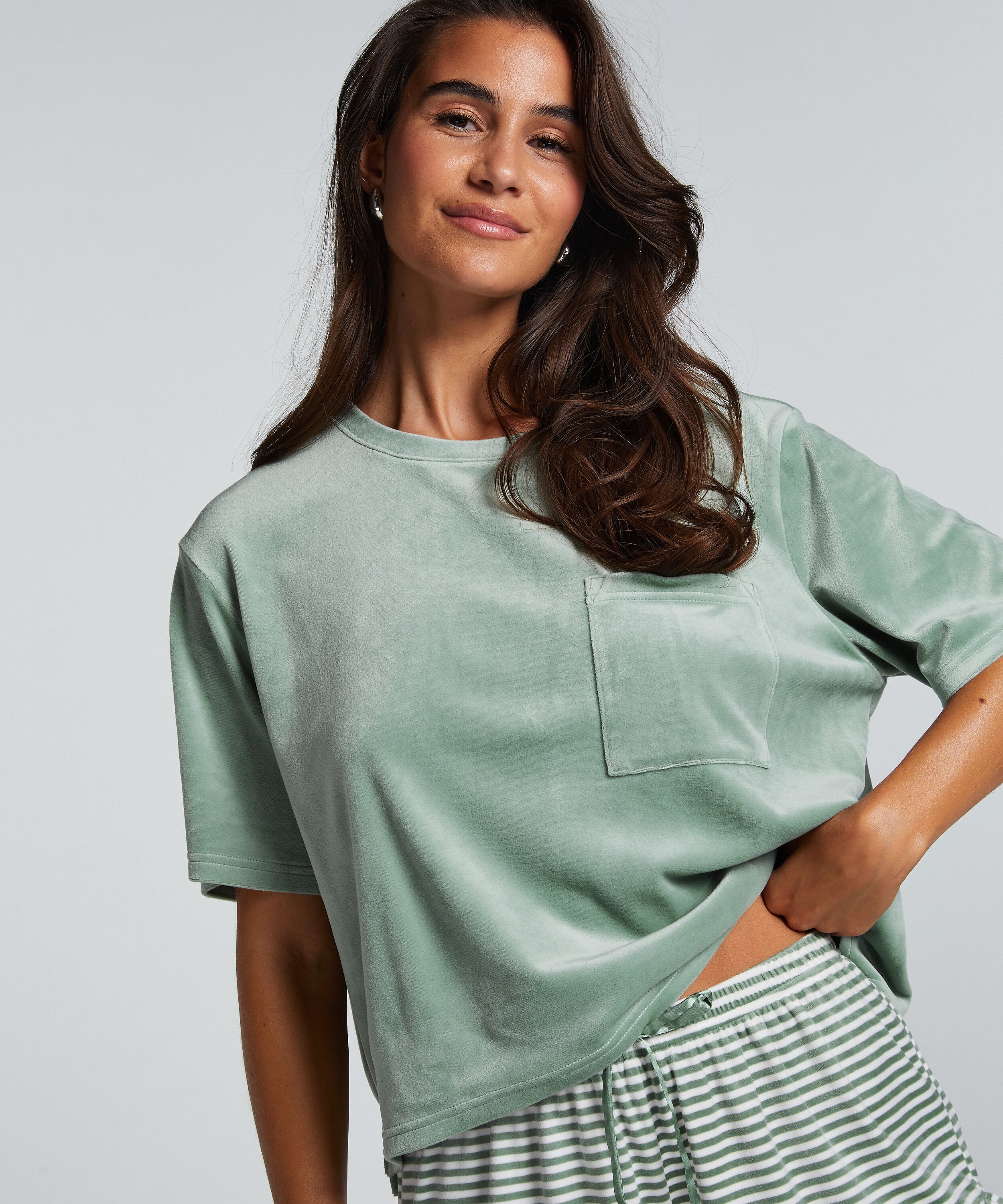 Top de terciopelo Pocket, Verde