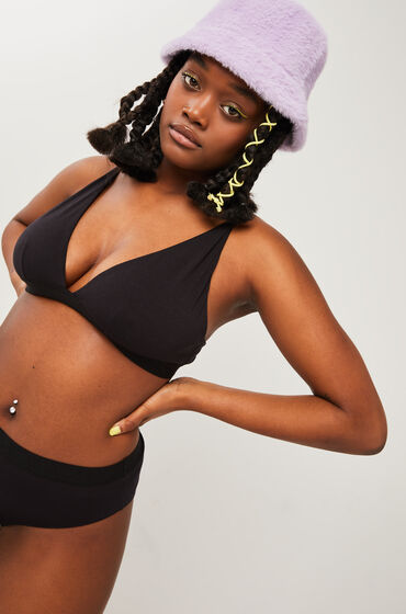 Hunkemöller Bralette Vibing Algodón Negro