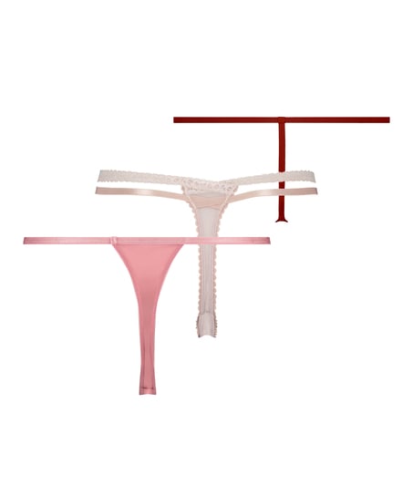 Lote de 3 tangas, Rosa