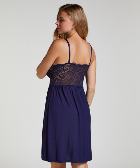 Vestido lencero Nora Lace, Azul