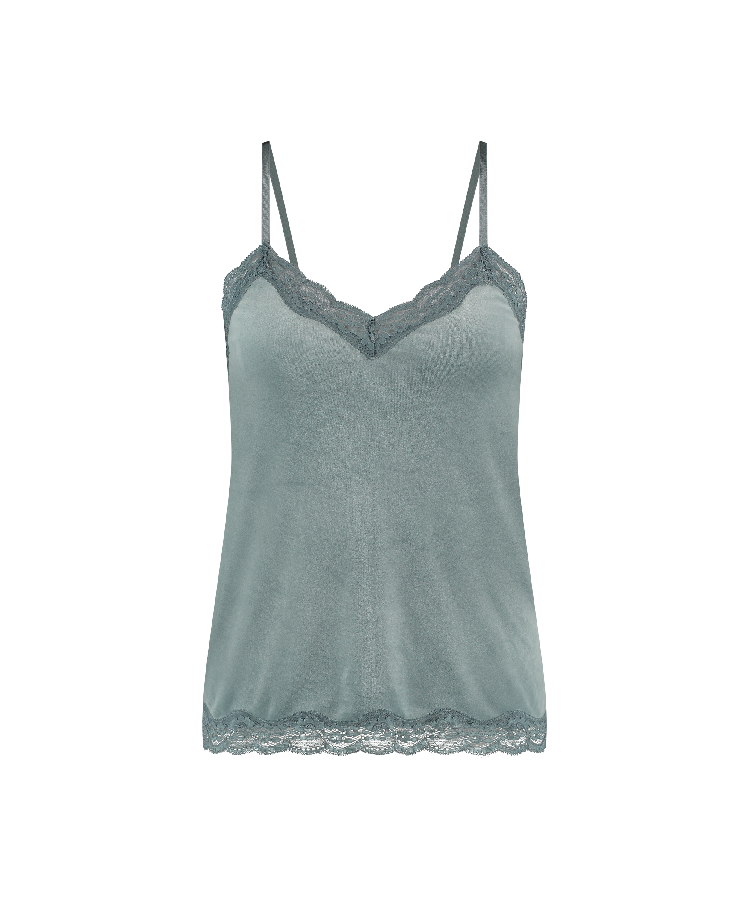 Camiseta top Velours Lace, Azul, main