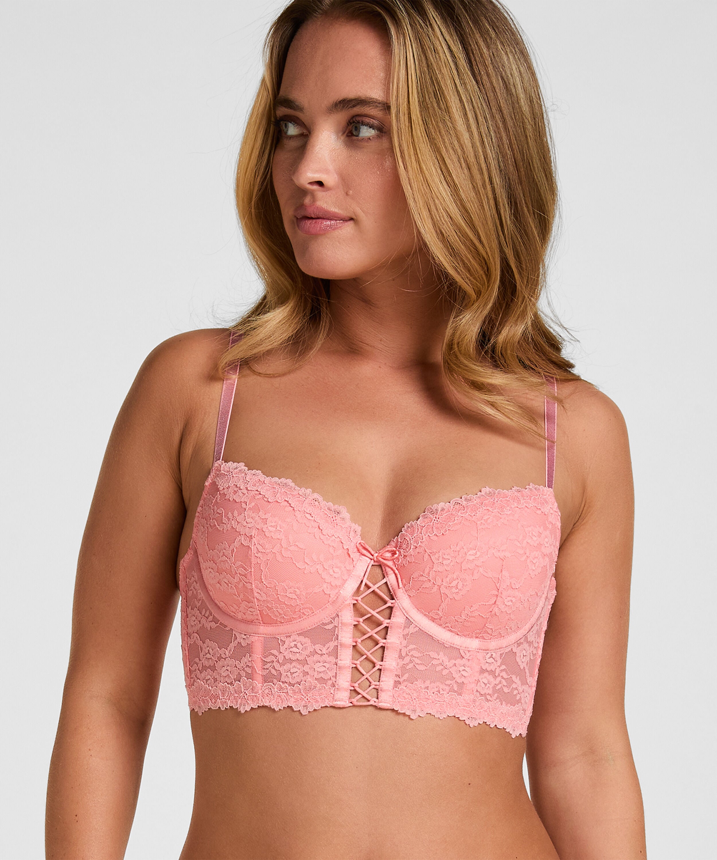 Padded Underwired Longline Bra Aveline, Rosa Padded Underwired Longline Bra Aveline, Rosa