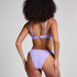 Braguita de Bikini de Corte Alto Scallop, Morado
