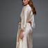 Kimono de satén y encaje, Beige