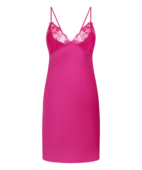 Slipdress de sat&eacute;n Peonie, Rosa