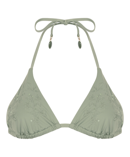 Top de bikini triangular Giselle, Verde