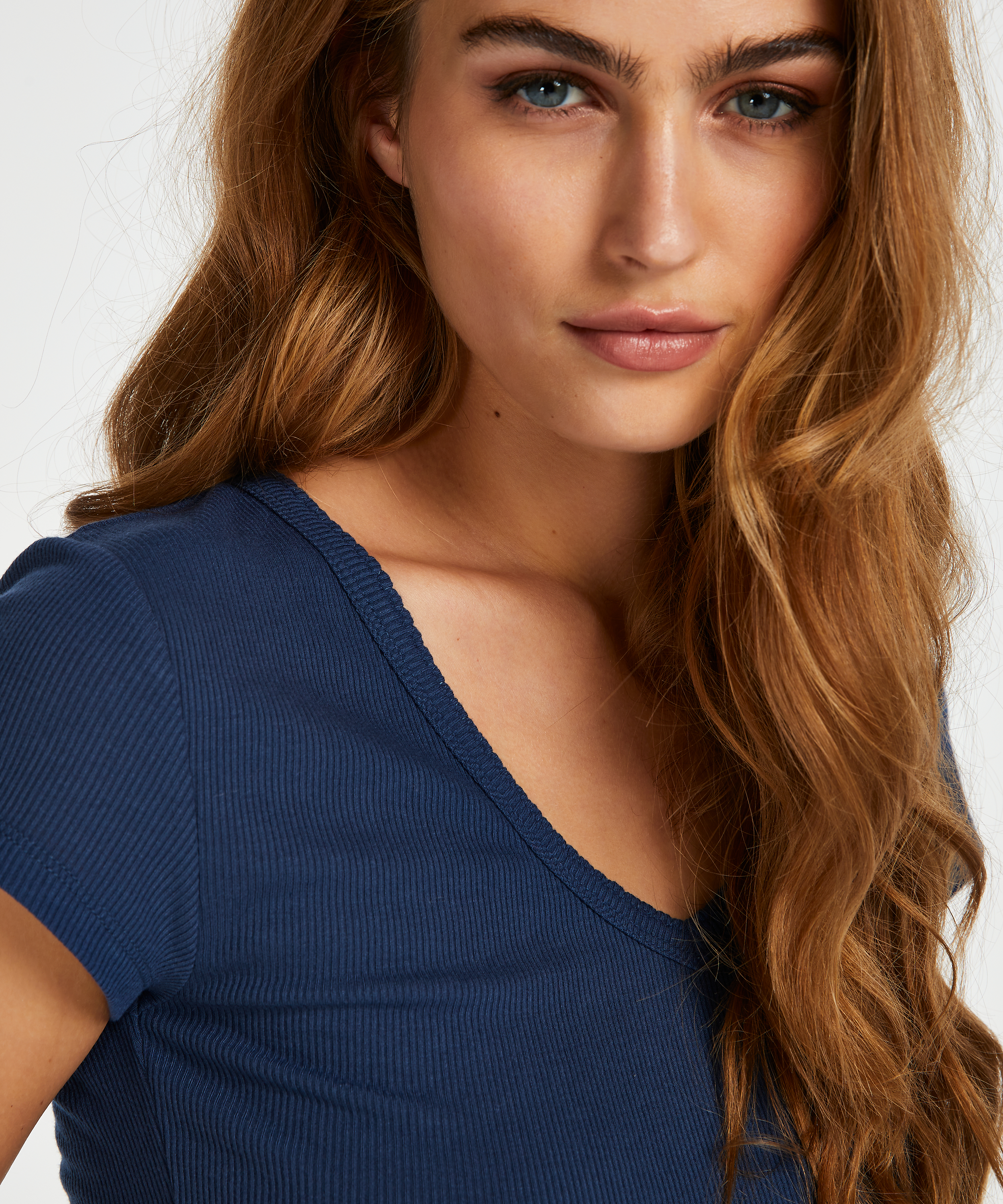 Top de pijama de manga corta., Azul, main