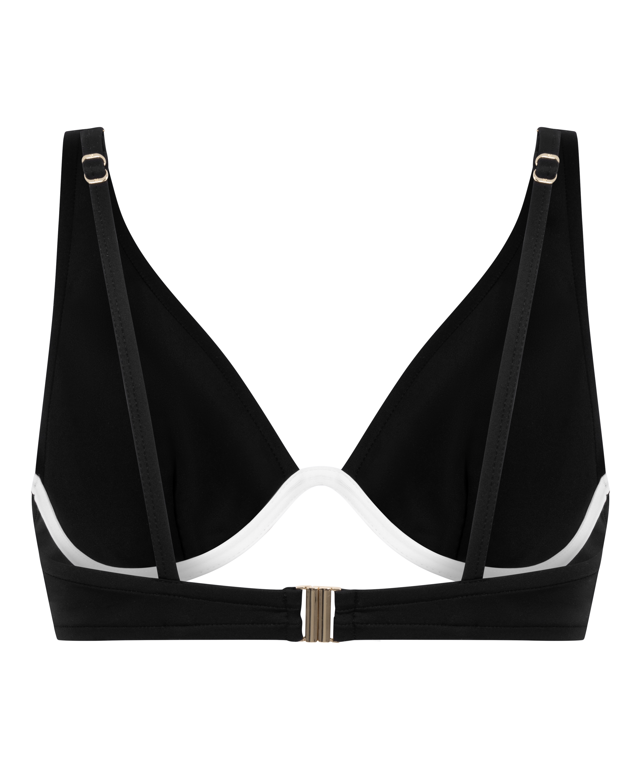 Top de bikini de neopreno, Negro, main