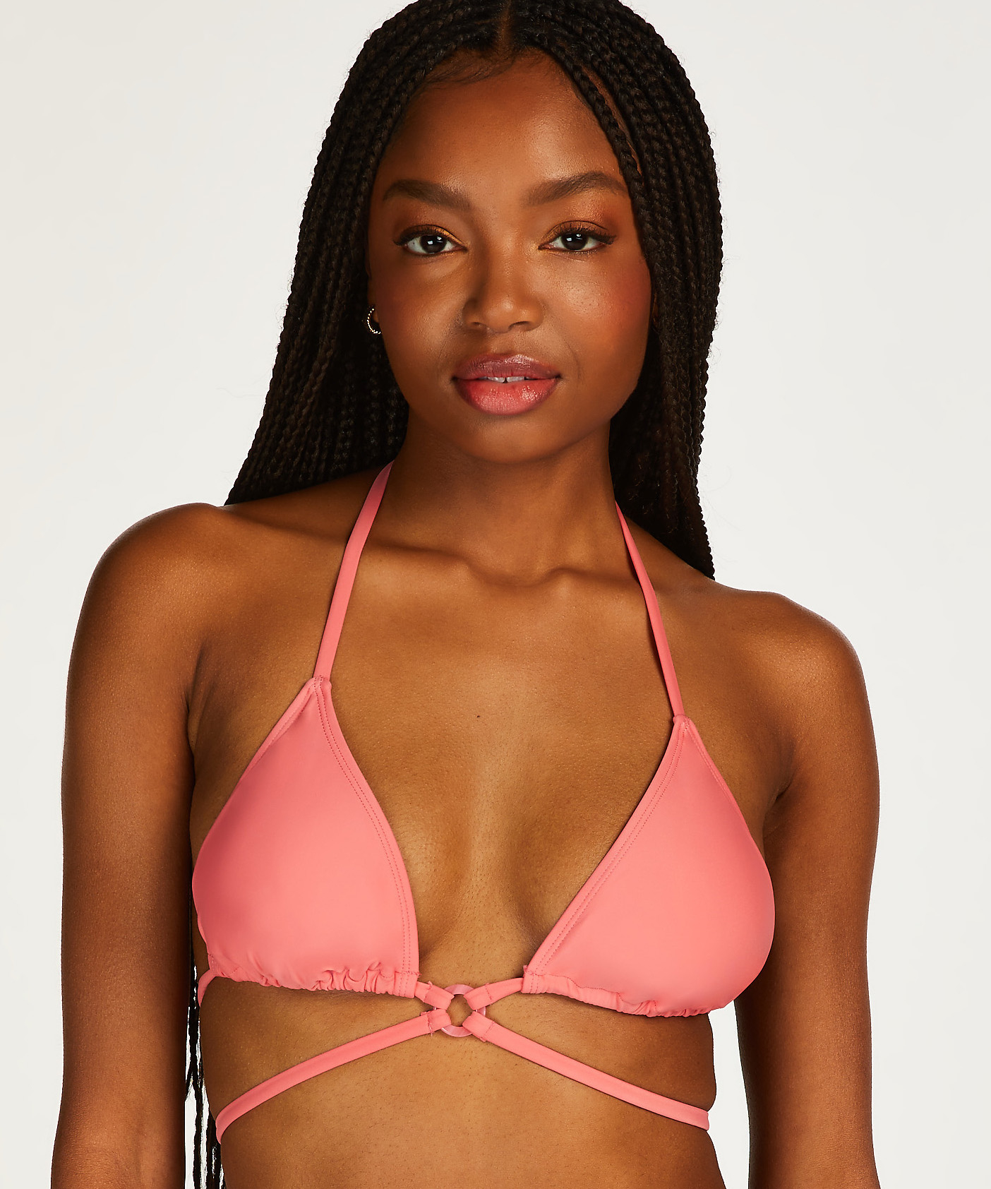 Top de bikini de triángulo con abalorios Sicilia, Naranja, main