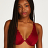 Top de bikini de aros no preformado Scallop, Rojo